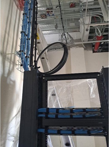Cableado de sistema CCTV instalado en rack
